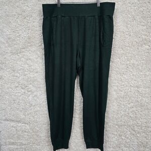 Universal Standard Jogger Pants Dark Green‎ Elastic Waist Pockets Size S (14-16)